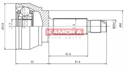 Шарнирный комплект (KAMOKA: 6168)