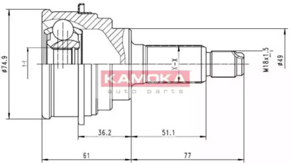 Шарнирный комплект (KAMOKA: 6836)