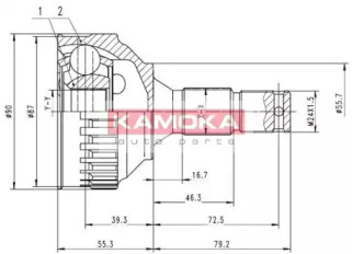 Шарнирный комплект (KAMOKA: 6924)