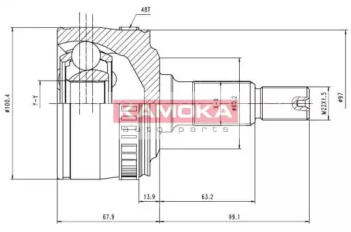 Шарнирный комплект (KAMOKA: 7046)