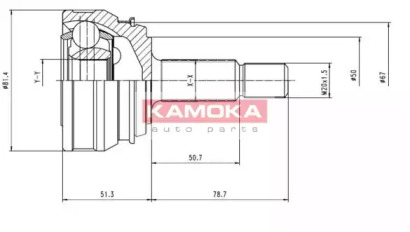 Шарнирный комплект (KAMOKA: 7096)