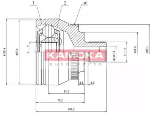 Шарнирный комплект (KAMOKA: 7268)