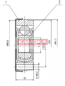 Шарнирный комплект (KAMOKA: 8010)