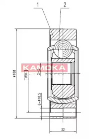 Шарнирный комплект (KAMOKA: 9196)