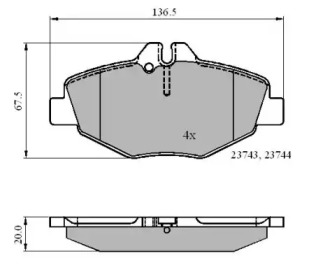 Комплект тормозных колодок (NATIONAL: NP2620)