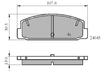 Комплект тормозных колодок (NATIONAL: NP2225)