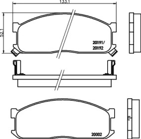 Комплект тормозных колодок (HELLA: 8DB 355 026-711)