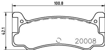 Комплект тормозных колодок (HELLA: 8DB 355 026-721)