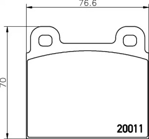 Комплект тормозных колодок (HELLA: 8DB 355 017-451)