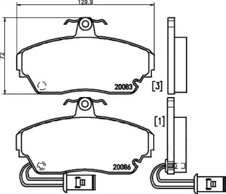 Комплект тормозных колодок (HELLA: 8DB 355 006-321)