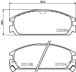 Комплект тормозных колодок (HELLA: 8DB 355 006-261)