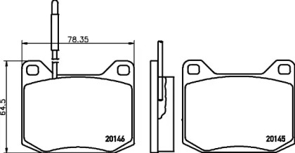 Комплект тормозных колодок (HELLA: 8DB 355 006-001)