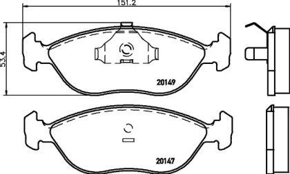 Комплект тормозных колодок (HELLA: 8DB 355 007-781)