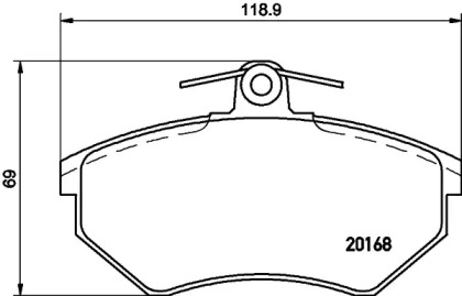 Комплект тормозных колодок (HELLA: 8DB 355 023-781)