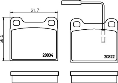 Комплект тормозных колодок (HELLA: 8DB 355 007-631)