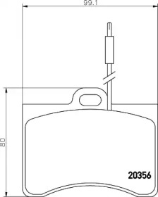 Комплект тормозных колодок (HELLA: 8DB 355 005-911)