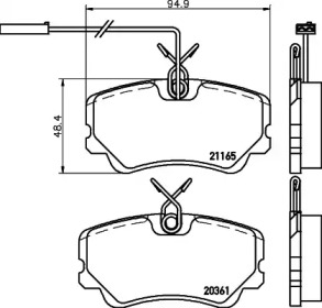 Комплект тормозных колодок (HELLA: 8DB 355 018-051)