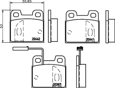 Комплект тормозных колодок (HELLA: 8DB 355 007-621)