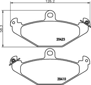 Комплект тормозных колодок (HELLA: 8DB 355 019-191)