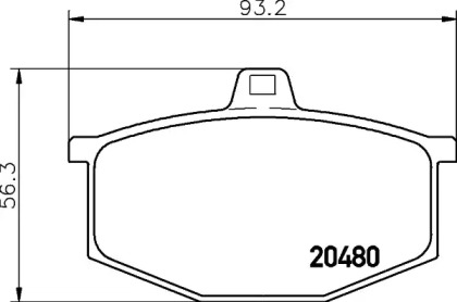 Комплект тормозных колодок (HELLA: 8DB 355 006-031)