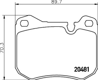 Комплект тормозных колодок (HELLA: 8DB 355 007-681)