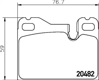 Комплект тормозных колодок (HELLA: 8DB 355 007-691)