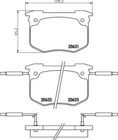 Комплект тормозных колодок (HELLA: 8DB 355 018-901)