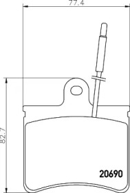 Комплект тормозных колодок (HELLA: 8DB 355 005-871)