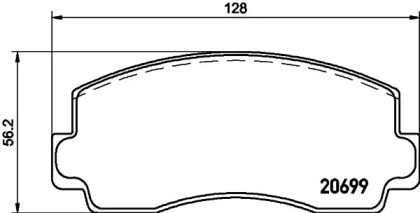 Комплект тормозных колодок (HELLA: 8DB 355 029-821)