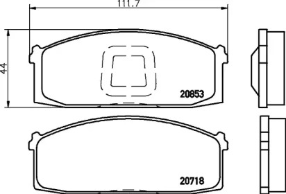 Комплект тормозных колодок (HELLA: 8DB 355 029-271)