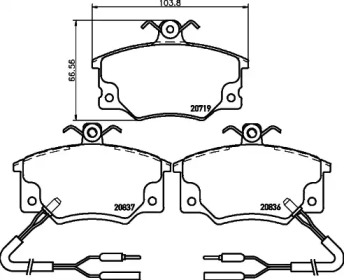 Комплект тормозных колодок (HELLA: 8DB 355 017-821)