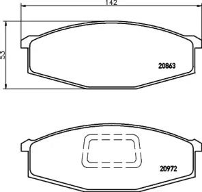 Комплект тормозных колодок (HELLA: 8DB 355 026-811)