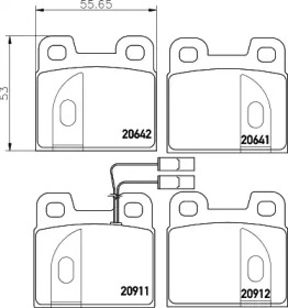 Комплект тормозных колодок (HELLA: 8DB 355 017-541)