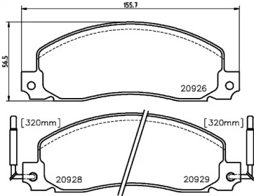 Комплект тормозных колодок (HELLA: 8DB 355 018-981)