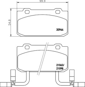 Комплект тормозных колодок (HELLA: 8DB 355 017-571)