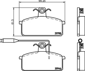 Комплект тормозных колодок (HELLA: 8DB 355 017-681)