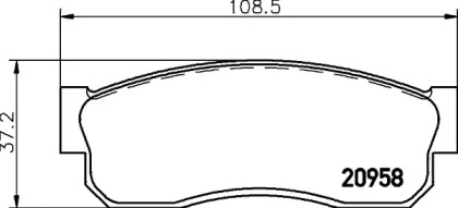 Комплект тормозных колодок (HELLA: 8DB 355 029-211)