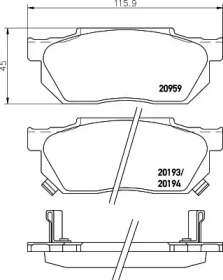 Комплект тормозных колодок (HELLA: 8DB 355 026-831)