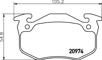 Комплект тормозных колодок (HELLA: 8DB 355 018-951)