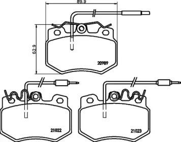 Комплект тормозных колодок (HELLA: 8DB 355 015-511)