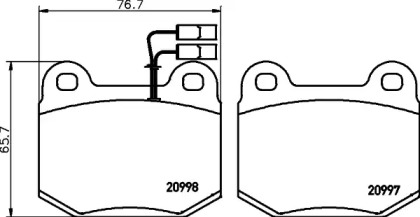 Комплект тормозных колодок (HELLA: 8DB 355 017-581)