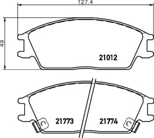 Комплект тормозных колодок (HELLA: 8DB 355 026-841)