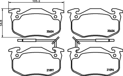 Комплект тормозных колодок (HELLA: 8DB 355 018-941)