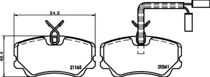 Комплект тормозных колодок (HELLA: 8DB 355 017-791)