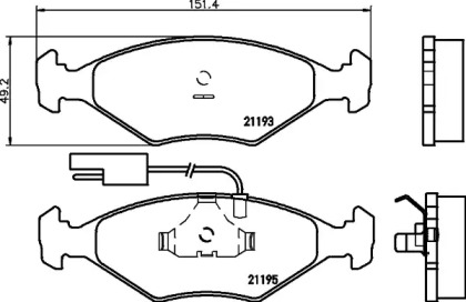 Комплект тормозных колодок (HELLA: 8DB 355 007-431)