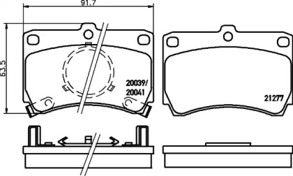 Комплект тормозных колодок (HELLA: 8DB 355 029-221)