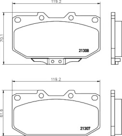 Комплект тормозных колодок (HELLA: 8DB 355 026-891)