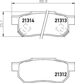 Комплект тормозных колодок (HELLA: 8DB 355 026-901)