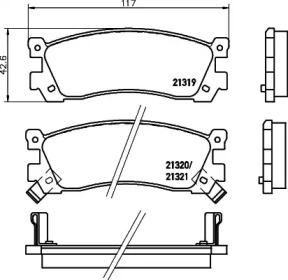 Комплект тормозных колодок (HELLA: 8DB 355 029-891)