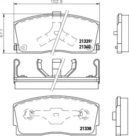 Комплект тормозных колодок (HELLA: 8DB 355 005-721)